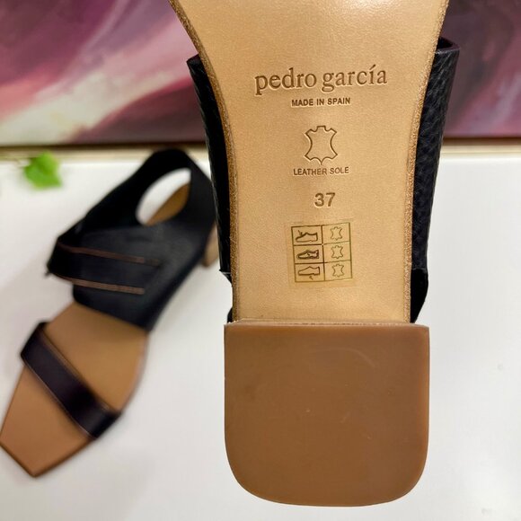 Pedro Garcia Zirel Slingback Block Heel Sandal in Black Size EU 37 / US 7 - Picture 13 of 15